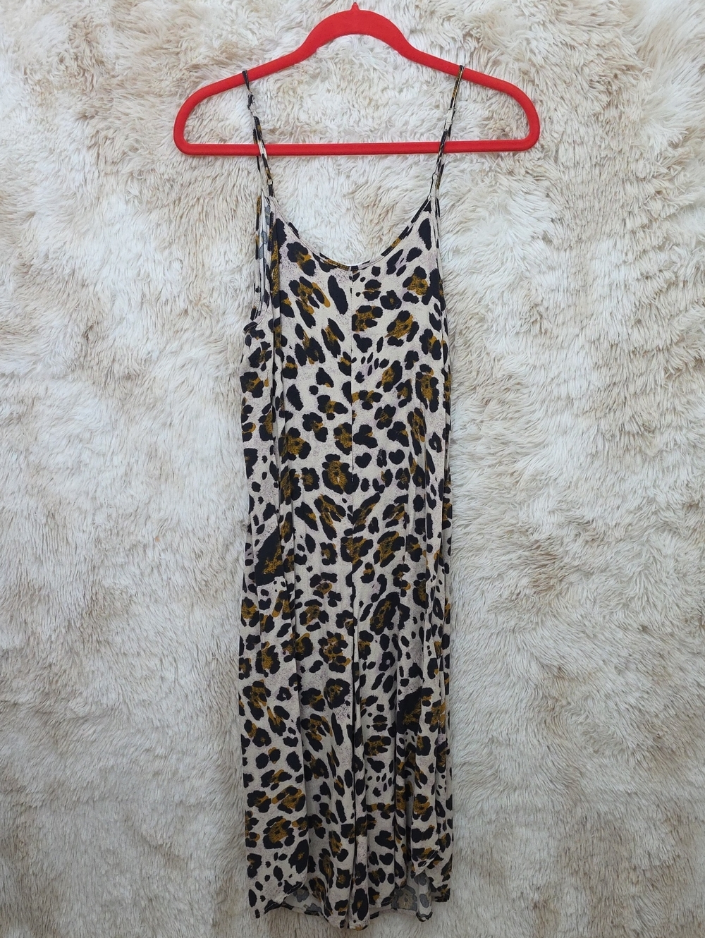 Urban Romantics Leopard Print Midi Slip Dress Rayon Size Large - Picture 4 of 9